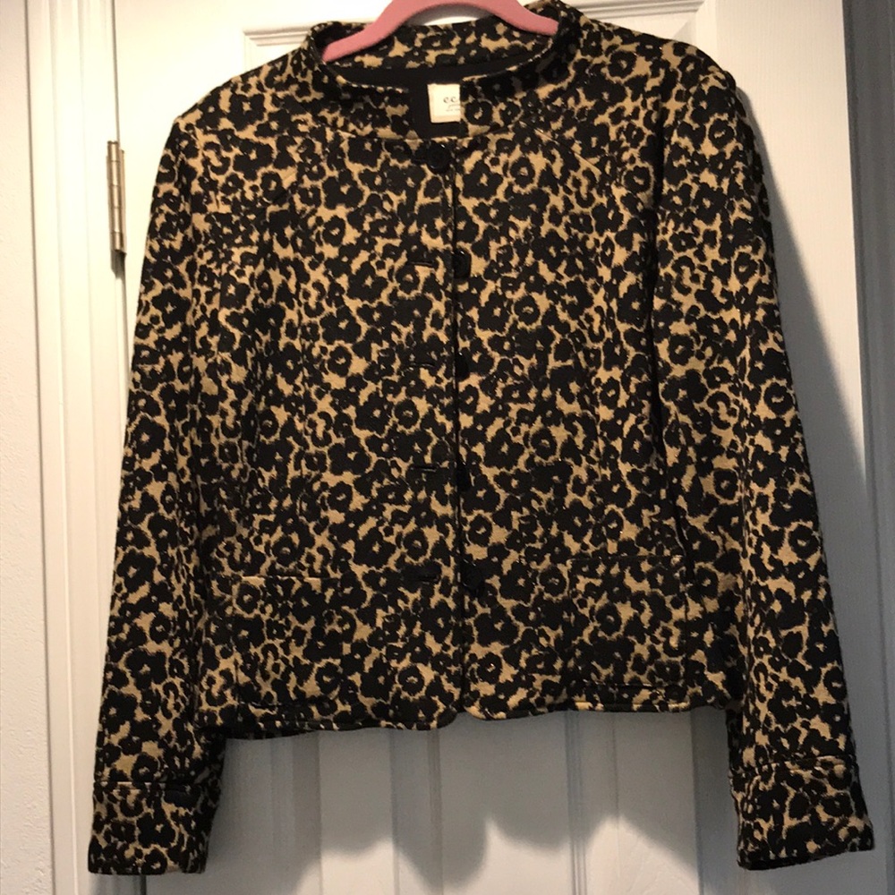 ECI leopard print jacket size Petite L